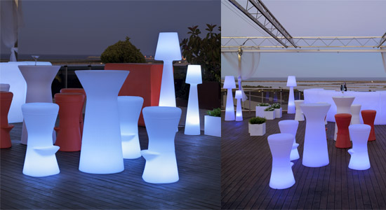 Mobiliario de exterior con luz led