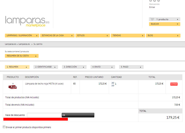 Cupon descuento para comprar lamparas online