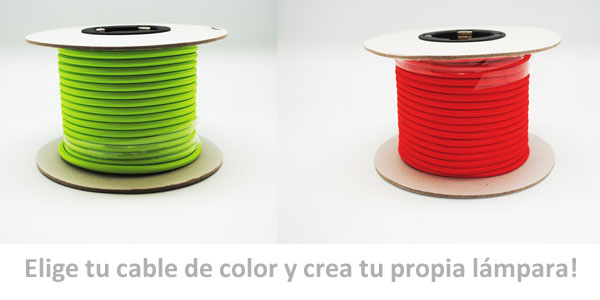 Rollo de 25 metros de cable textil de colores