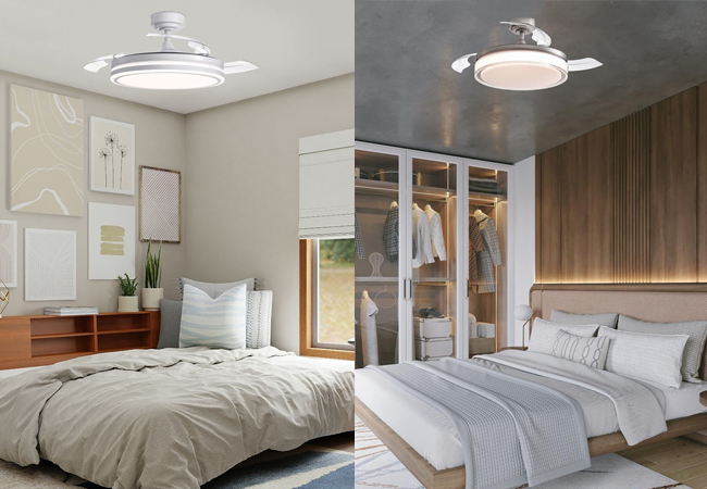 Ventiladores de techo con luz LED para dormitorios