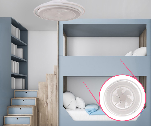 Plafón ventilador LED Andrea de color blanco