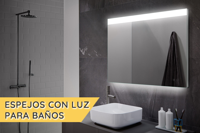 Espejo De Baño Rectangular  Espejo Decorativo Con Luz Led