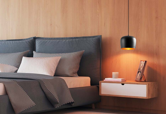 Esta mesita de noche colgante es el DIY ideal para tu dormitorio
